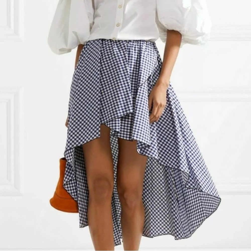 Caroline Constas Black and White High Low Skirt